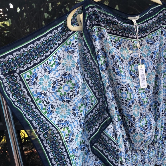 MAX STUDIO Batwing kimono floral scarf print  top size S - Picture 4 of 13